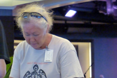 Melva Warren Evans, who gave a presentation on island life.  