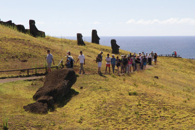 We and others did a lot of walking at the quarry, all the while wondering how the moai were moved from here