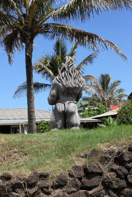  Decoration on lawn Hanga Roa along waterfront