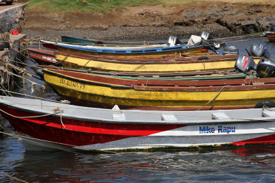 Boats in Hanga Piko or local harbor