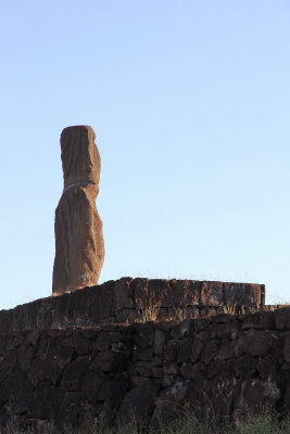 Moai near Hanga Piko harbor