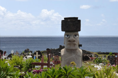 Cemetery with moai