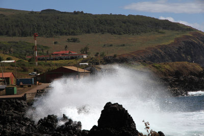 Crashing waves Hanga Roa. Beautiful place but weather can be unpredictable