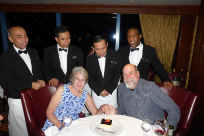That night, we celebrated our 30th anniversary at Polo, where the waiters sang (quite well) an anniversary song to us. 