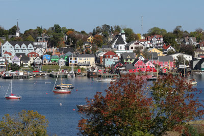 Lunenburg from parking lot of expensive golf course on other side of town