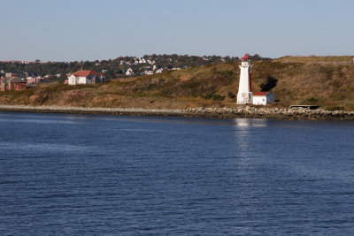 Back in Halifax for sailaway, it was easy to see the Georges Island lighthouse.