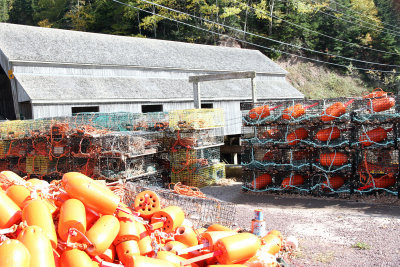 Then we drove through the covered bridge at St. Martins. Here are traps & buoys near bridge.