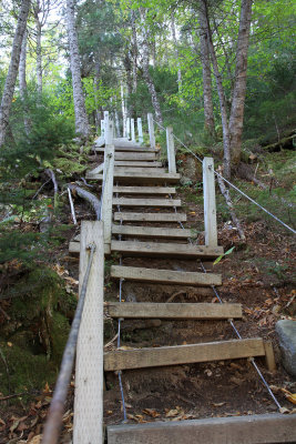 A funky bridge led down to the falls.