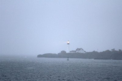 Next day was Portland. Here's a distant view of beautiful Portland Head light, early morning. 