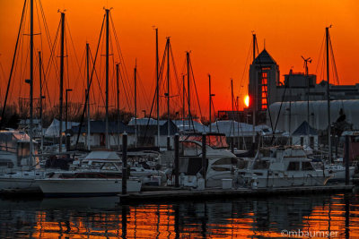 Liberty Harbor Marina At Sunset