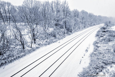 Train Tracks In The Snow