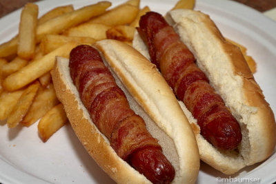 Bacon Wrapped Deep Fried Hotdog 