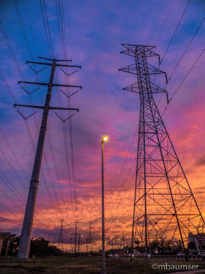 Powerlines At Sunset