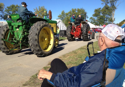 Dad watching the Tractor Parade