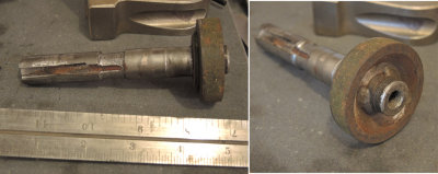 Original worn-out spindle shaft, which is supposed to be .750 the full length 