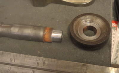 I used the lathe to remove the weld and then pressed off the blade hub.