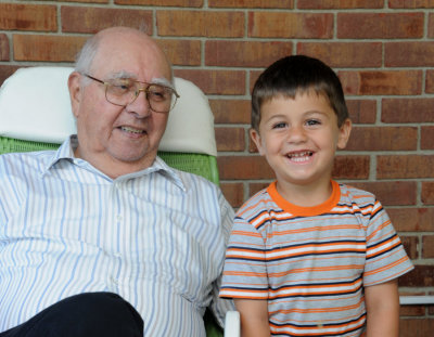 Geo with Great Grandpa Hoying (90 years age difference)