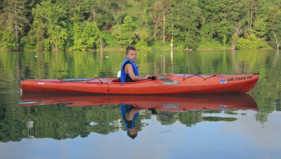 Camden on a morning kayak ride