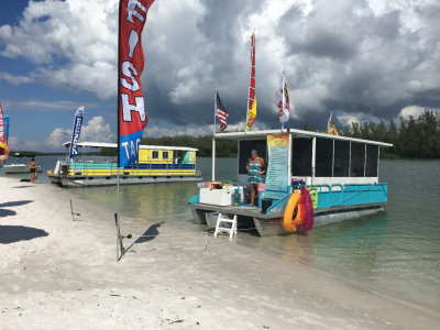 Food boats on the beach