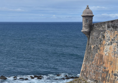 A guard tower on the cty wall of Old San Juan, Puerto Rico