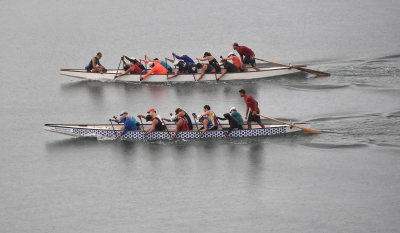 Dragon Boat practice on Condano Lagoon