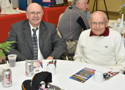 Dad (Vernon Hoying) and his brother Herb at the WWII Veterans banquet