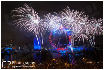 London Eye Fireworks - New Year 2012-13