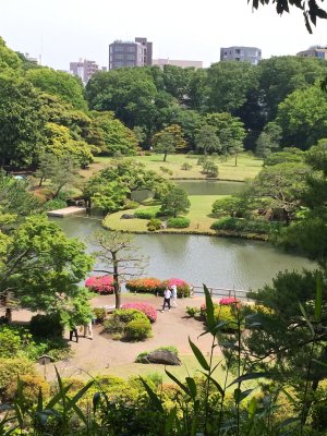 Rikugien Gardens (六義園) - view from a man-made hill