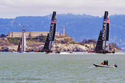 Practice Session - Artemis, plus Two Team USA Boats