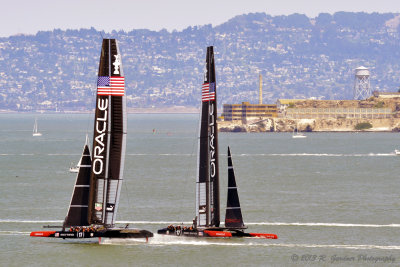 Oracle Team USA Boats Crossing