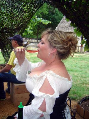 Susan looks great with her wine