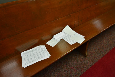 160524 32 Voter print outs, all that remains of the defeated Chairman of Jones County Commission.