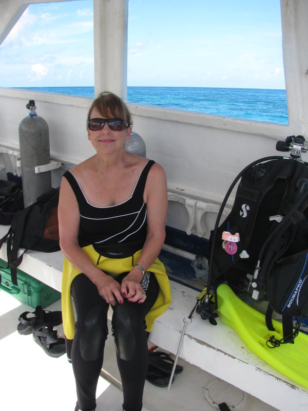 Susan on dive boat