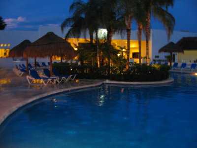 Sabor Resort Pool at night