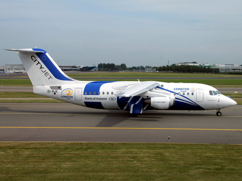 New promotional livery for this Cityjet machine....@ AMS on the SouthEast side...