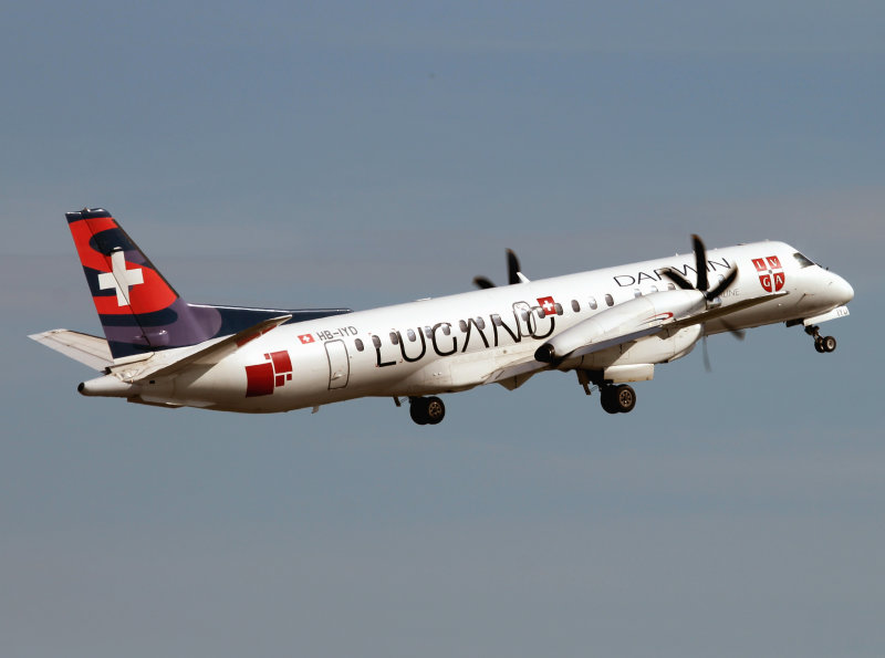 Lugano promotional titles departing Stansted's 23