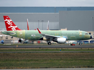 sharp shot of this primer A320 going for a high speed taxi run down 34Left....