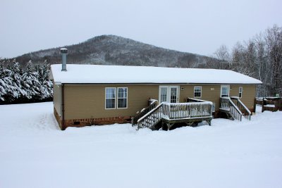 Our House & Well Knob in the background, Big Snow 16 ins