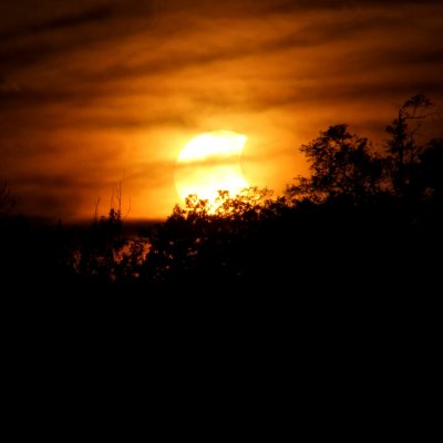 Eclipse At Sunset, Only Shot I had Of the Eclipse