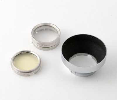 02 Vintage Actina 32mm Push Fit Chrome Lens Hood with Glass Filter Holder Kodisk 320 Cloud Filter and Case.jpg