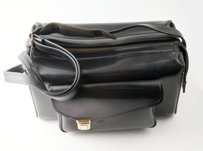 01 Vintage 1970s Black PVC Camera Shoulder Bag.jpg