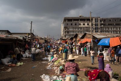 Largest open market of Africa in Addis