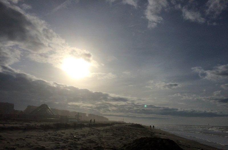 straight into the sun on Le Touquet beach