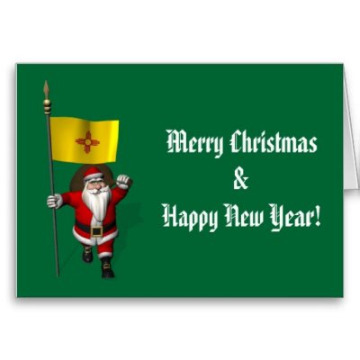 Santa Claus With Flag Banner Ensign Of US State <br />* New Mexico