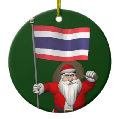Santa Claus With Flag Of Thailand