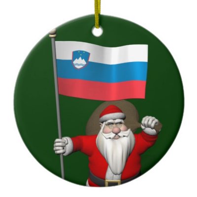 Santa Claus With Flag Of Slovenia