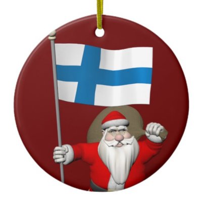 Santa Claus With Flag Of Finland