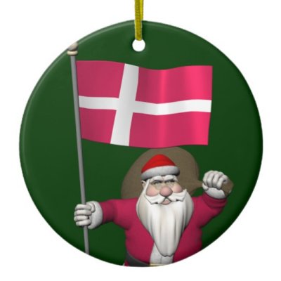 Santa Claus With Flag Of Denmark