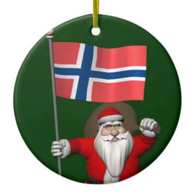 Santa Claus With Flag Of Norway