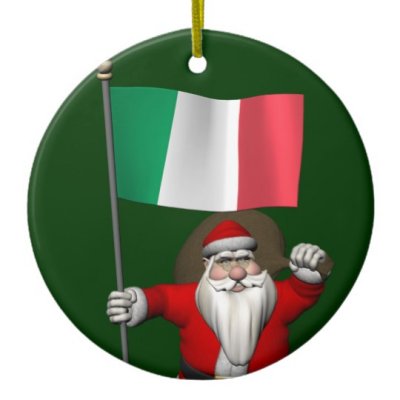 Santa Claus With Flag Of Italy